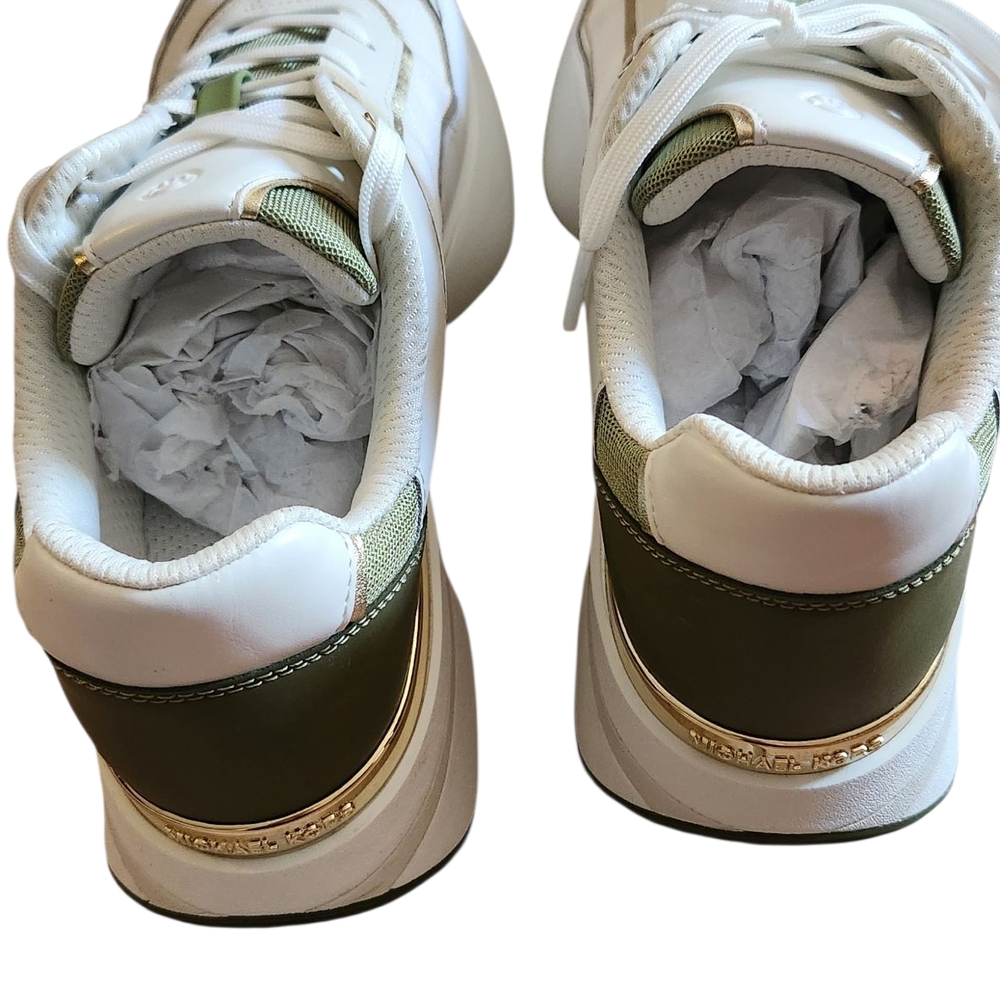 Michael Kors Women's Sneakers in Olive and White - Picture 3 of 5